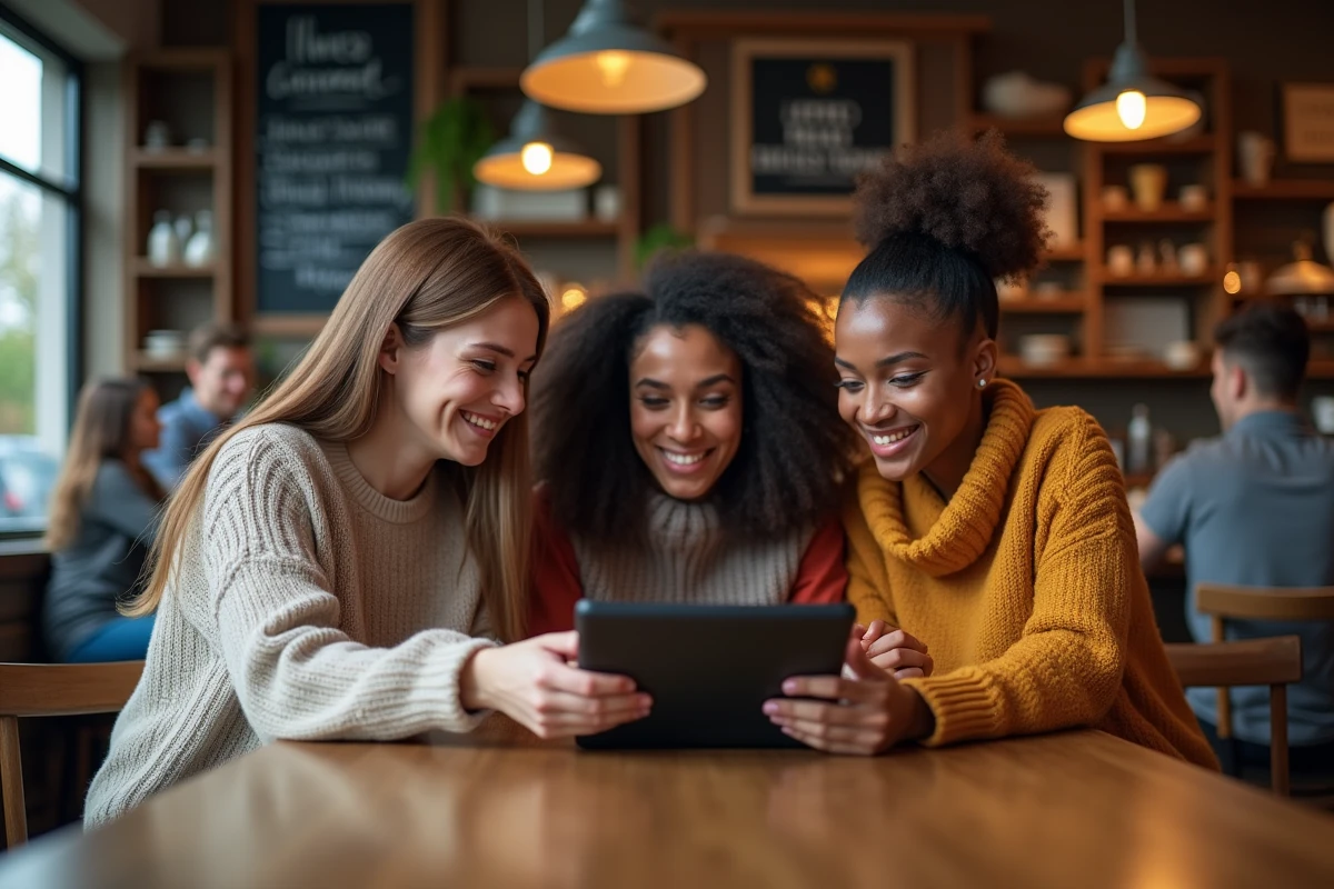 Groupe de jeunes discutant autour d