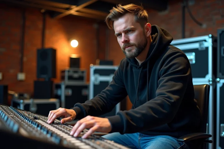 Ingénieur du son en studio lors d'un enregistrement